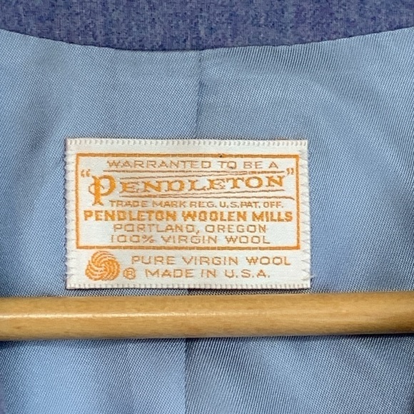 Pendleton | Vintage 100% Wool Tweed Lavender Pure Virgin Wool Blazer Jacket S/M - Picture 11 of 17